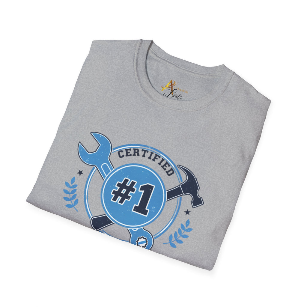 Certified #1 Dad T-Shirt — "Here's to the Best Dad Ever!" Personalized Family Message