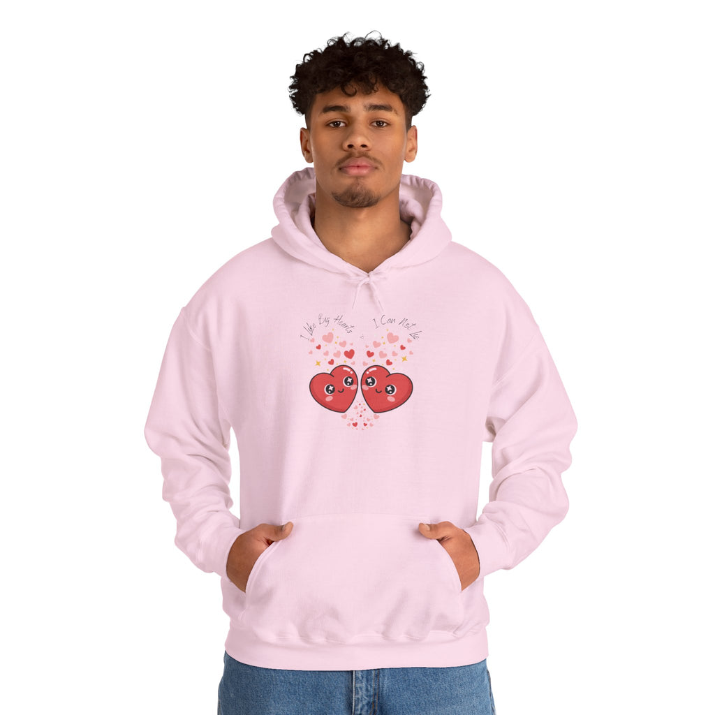 Smug Heart Hoodie — Oversized Smiling Heart with Sparkles & Tiny Hearts