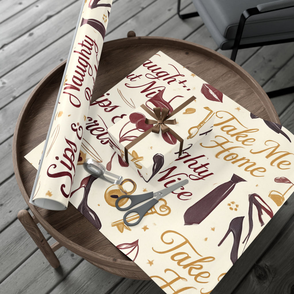 Flirty ‘Naughty But Nice’ Gift Wrap Paper 29" x 72"