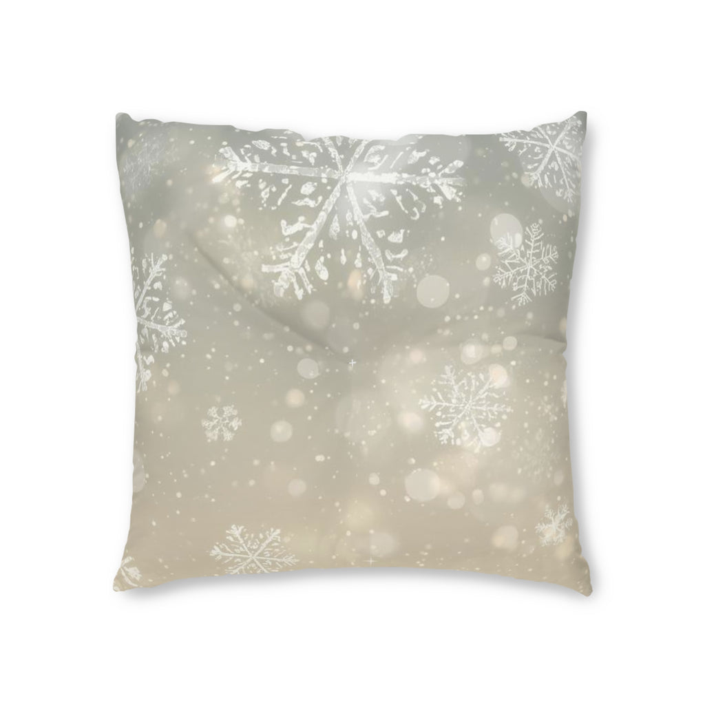 Winter Snowflake Tufted Floor Pillow — Cozy Holiday Decor