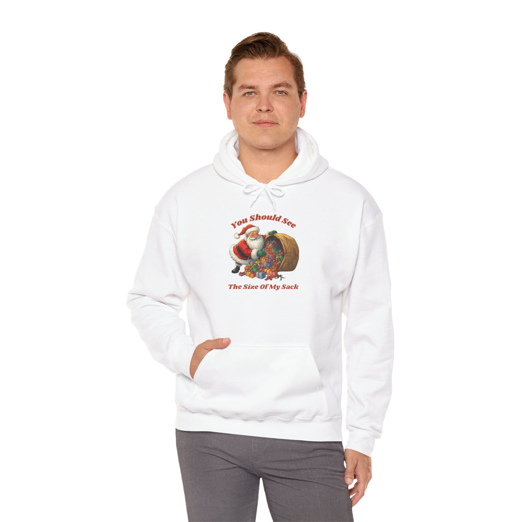 Adult Themed Santa Sack Hoodie — 'You Should See The Size Of My Sack' Christmas Attire