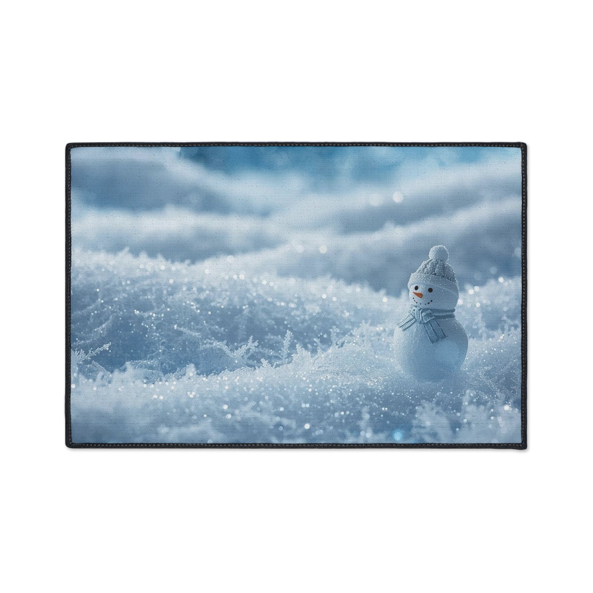 Snowman Winter Scene Heavy-Duty Floor Mat