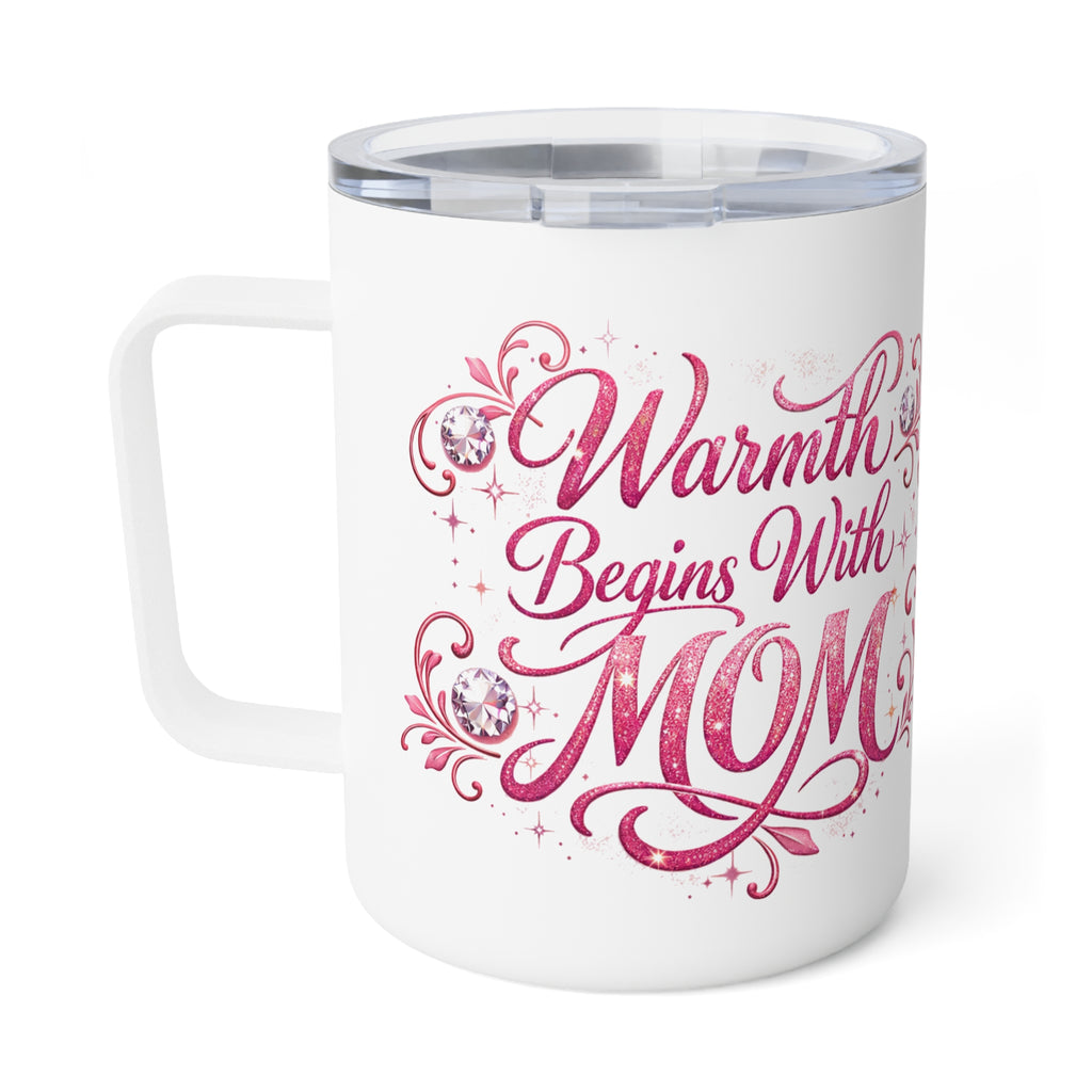 Mother's Day Photo Insulated 10oz Coffee Mug - 'Spend the Month With Mom' Floral Script