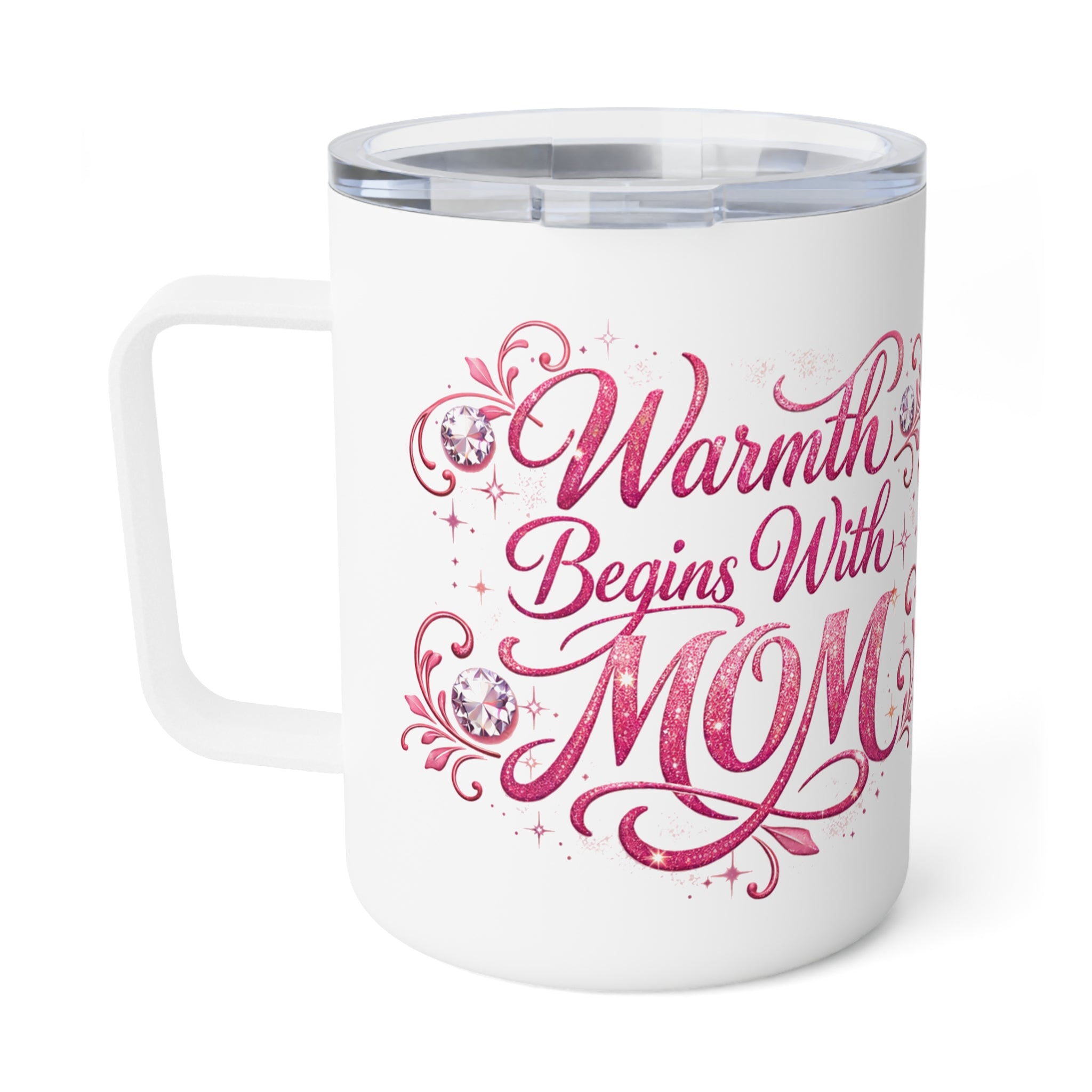 Mother's Day Photo Insulated 10oz Coffee Mug - 'Spend the Month With Mom' Floral Script