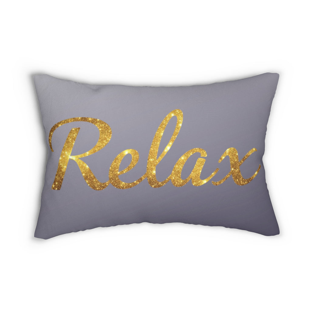 Relax Gold Script Lumbar Pillow