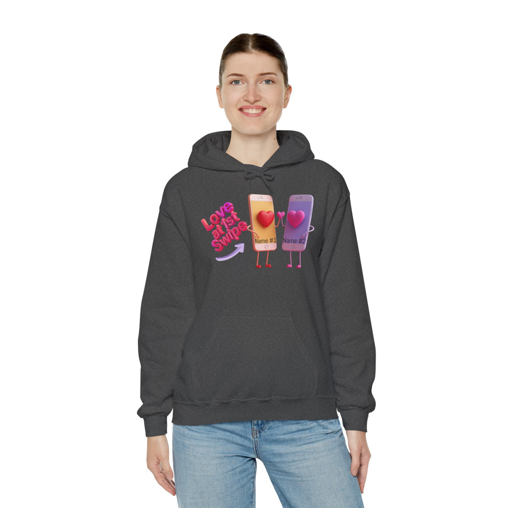 Love at First Swipe Hoodie Personalized Valentine