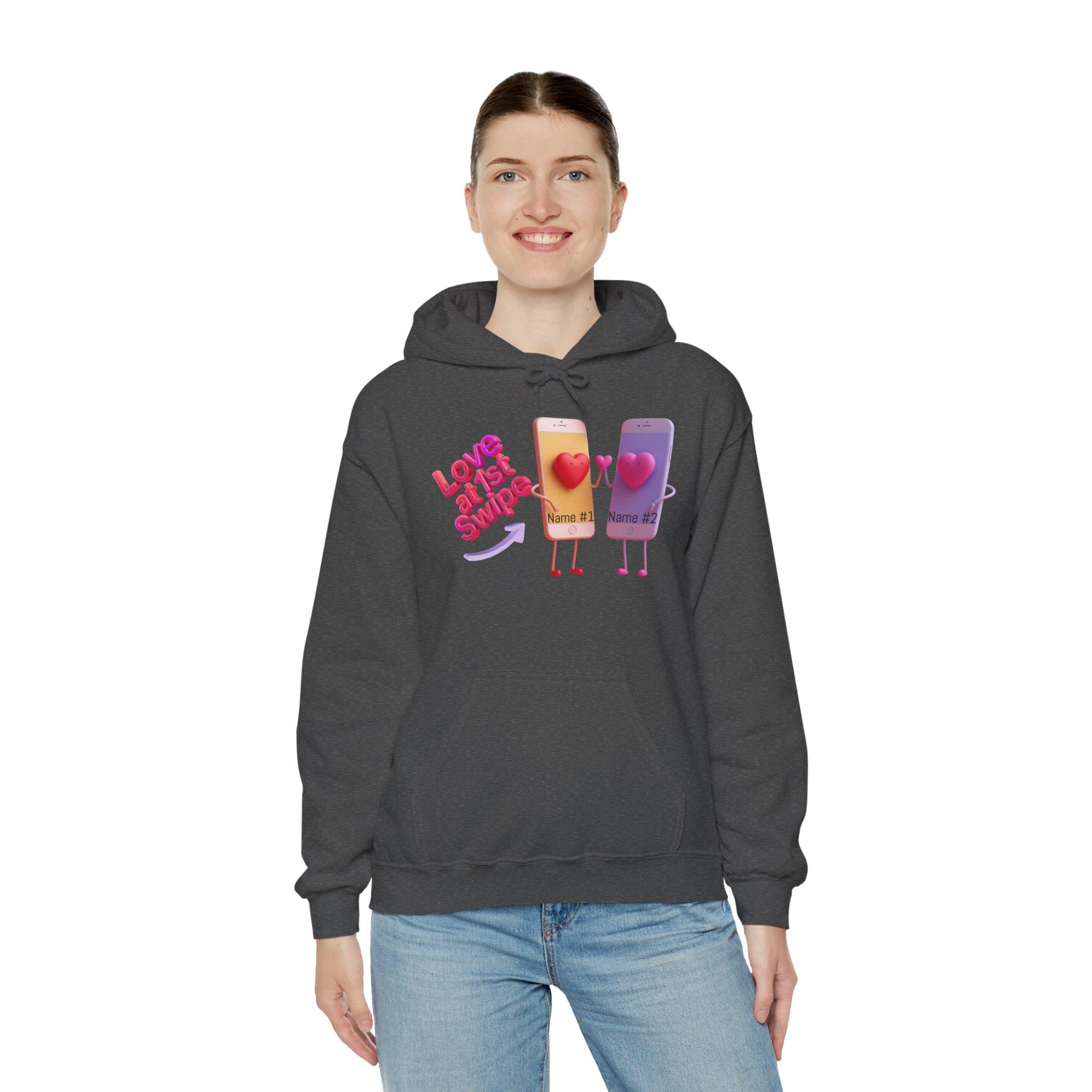 Love at First Swipe Hoodie Personalized Valentine