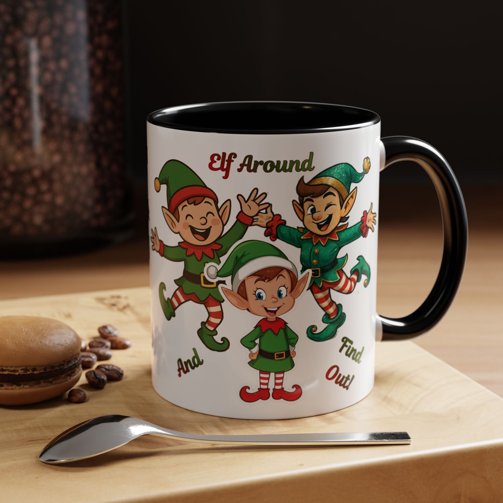 Funny Christmas Elf Holiday Mug (11/15oz) - 'Elf Around and Find Out' Christmas Mug