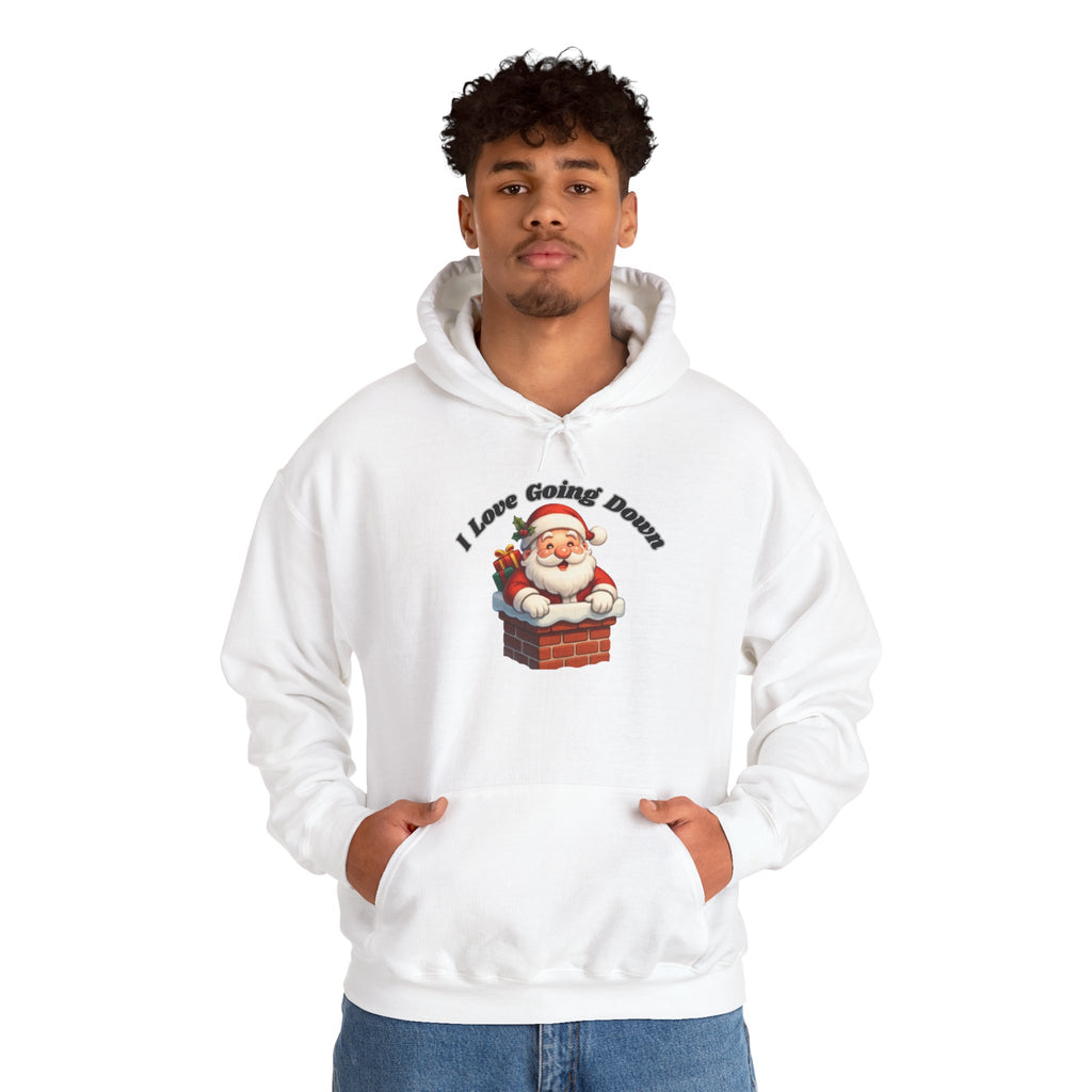 Adult Themed Santa Chimney Hoodie - 'I Love Going Down' Christmas Attire
