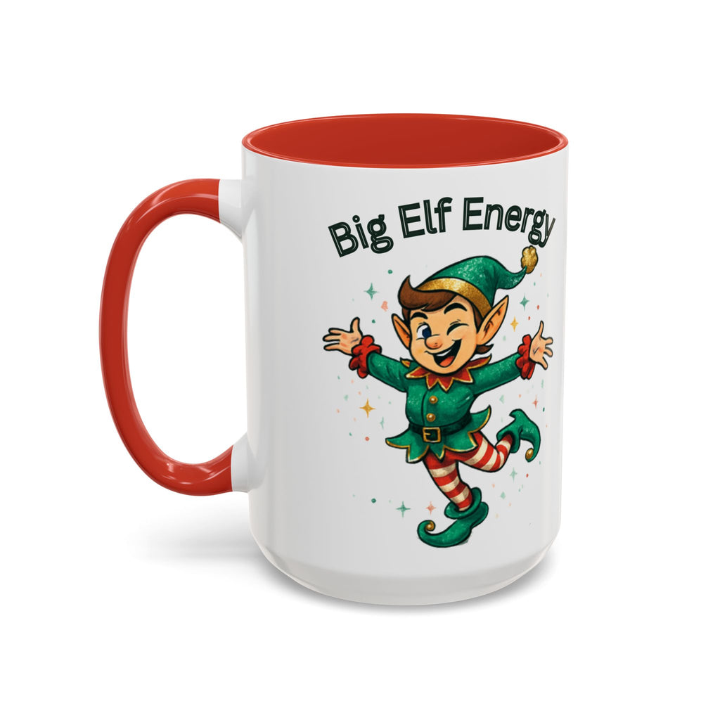 Big Elf Energy Coffee Mug — Holiday Christmas Elf Accent Mug (11/15oz)