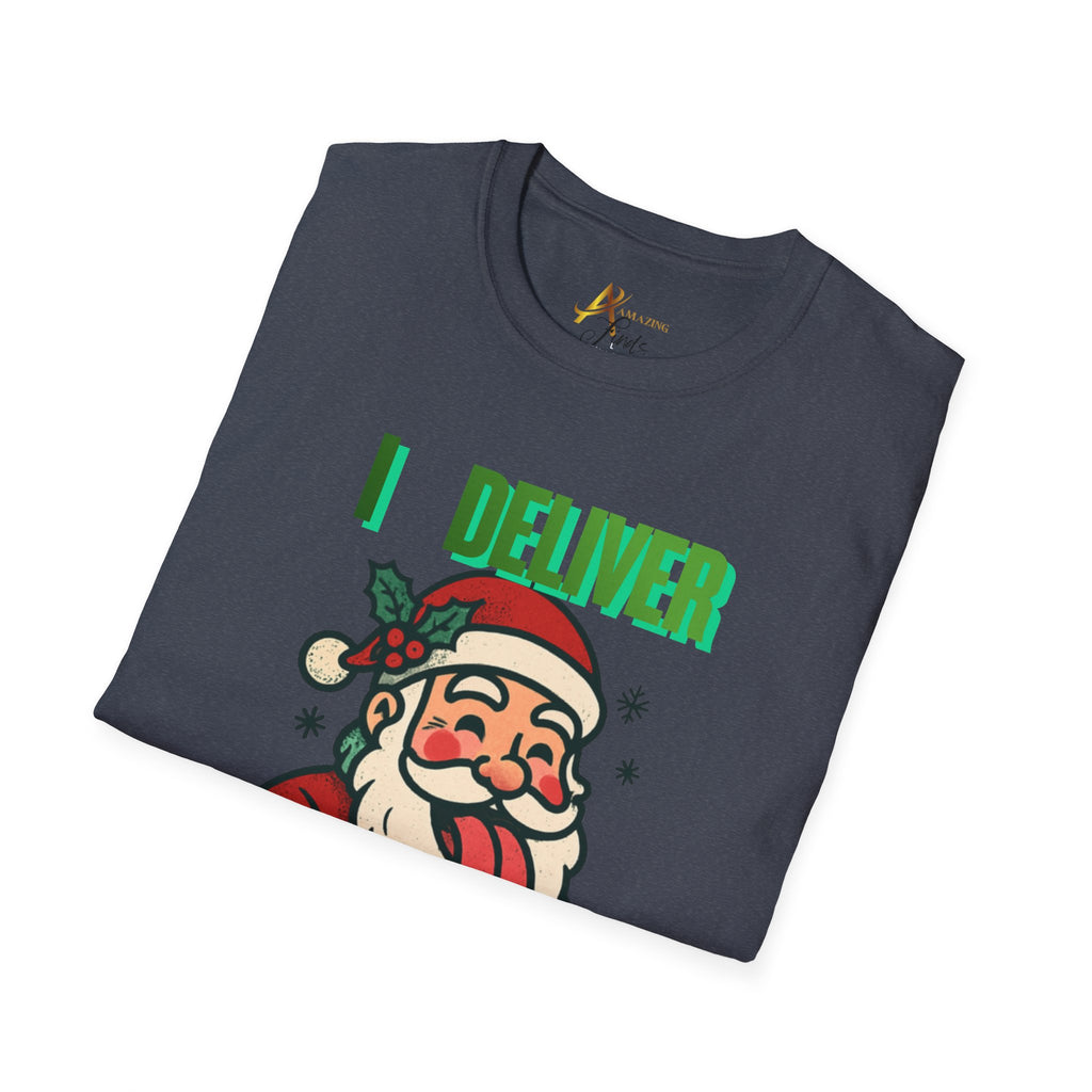 Adult Themed Santa T-Shirt - 'I Deliver All Night Long' Christmas Attire