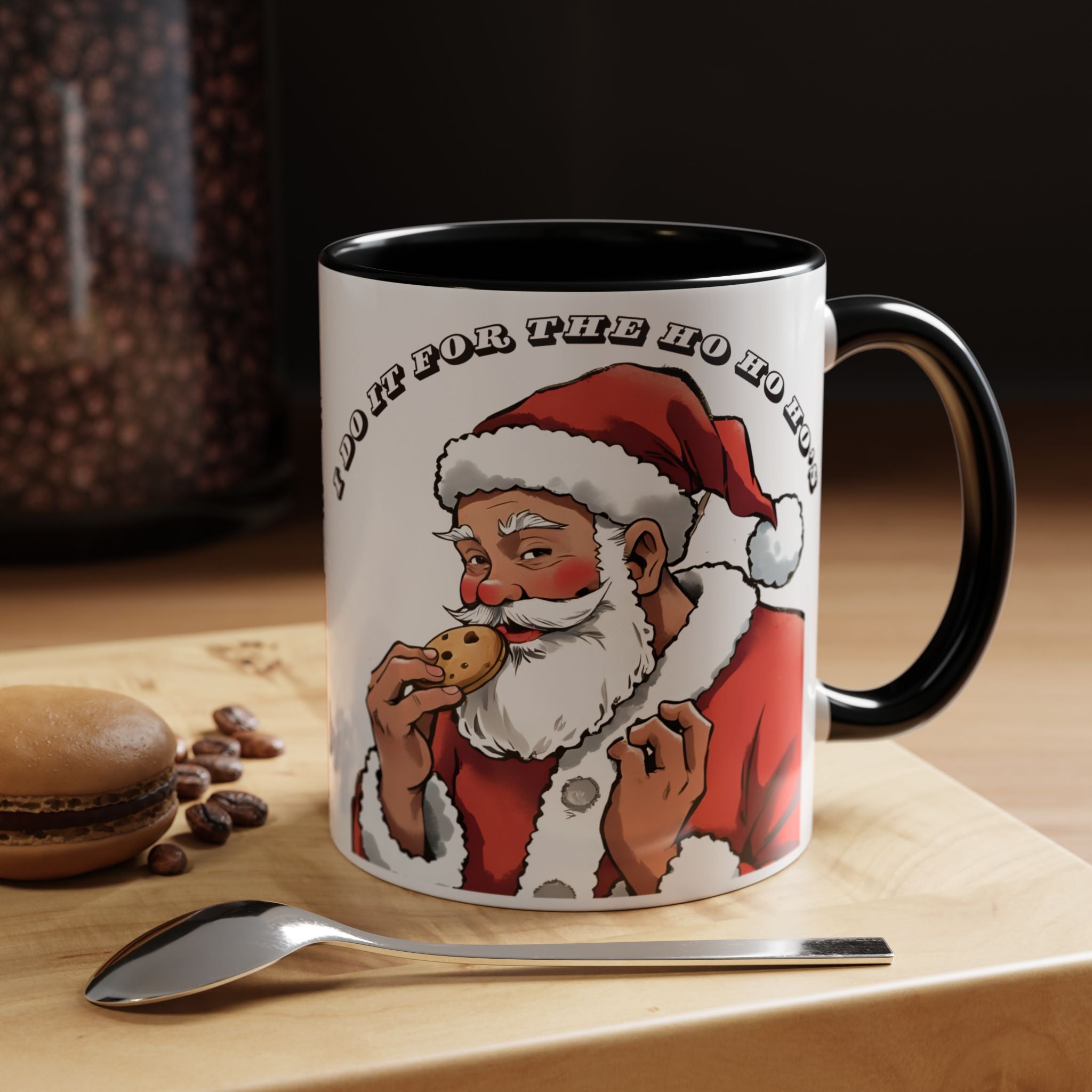 Coffee Mug - Santa Eating Cookie "I Do It For The Ho Ho Ho" Holiday Christmas Mug (11/15 oz)