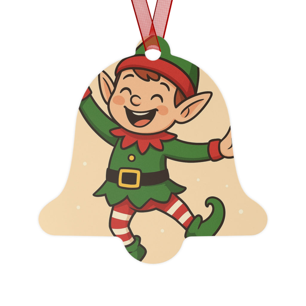 Dancing Elf Bell Metal Ornament – Cute Christmas Tree Decoration