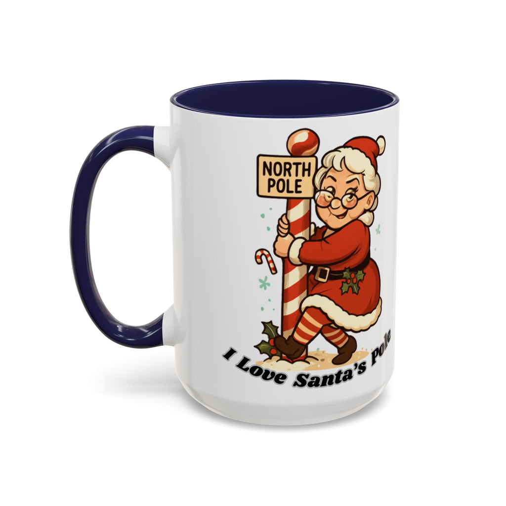 Festive Mrs. Claus Holiday Gift (11/15 oz) - 'I Love Santa's Pole' Coffee Mug