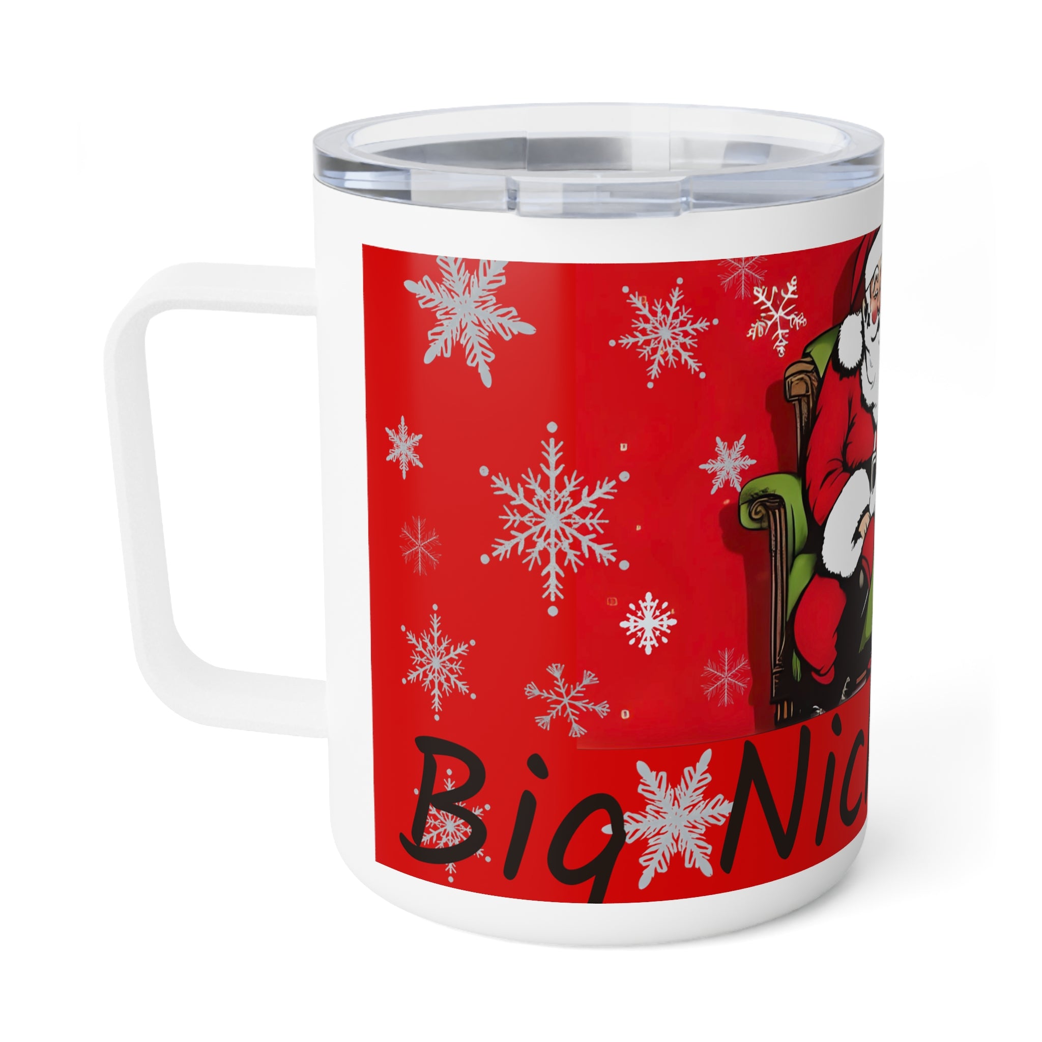 10oz Insulated Coffee Mug —Santa 'Big Nick Energy'