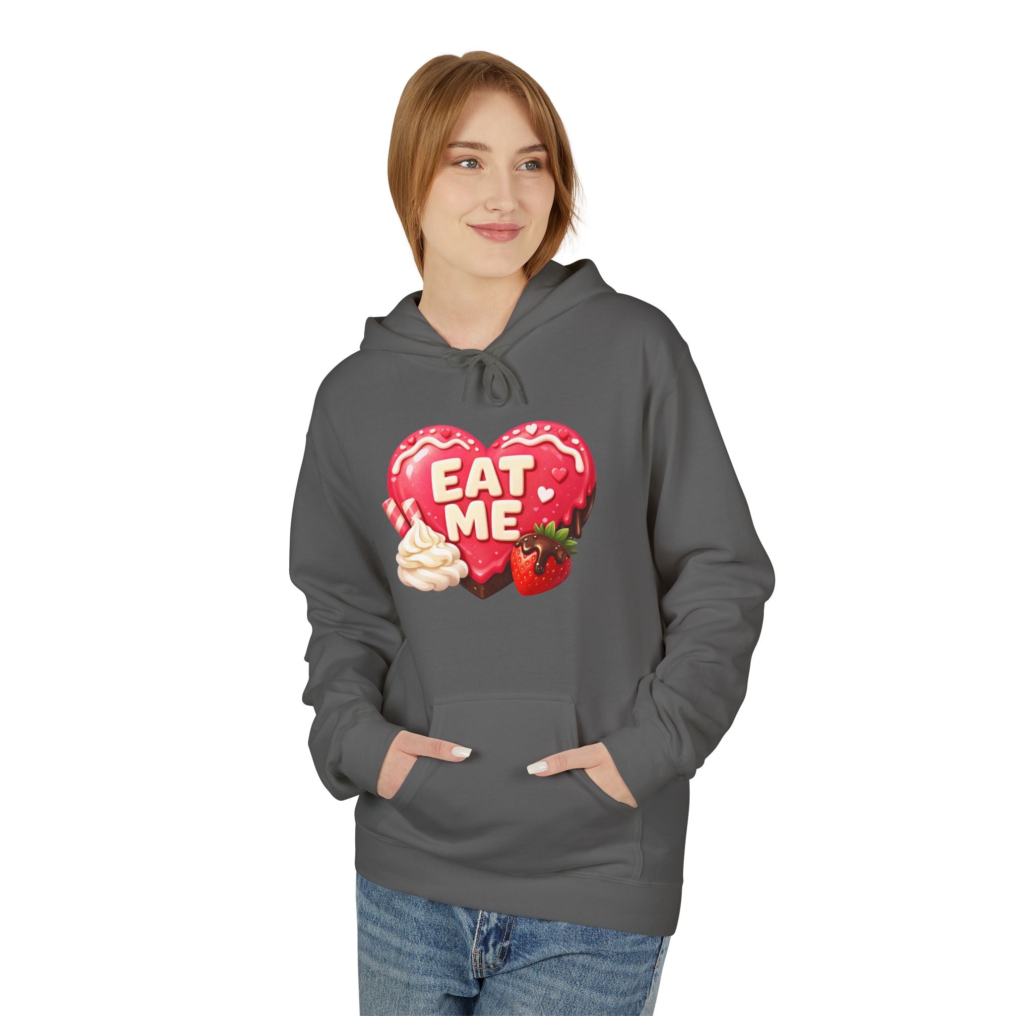 Valentine’s 'Eat Me' Strawberry Donut Hoodie — Cute Heart Pullover