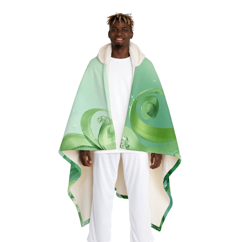 Personalized Hooded Sherpa Blanket — Cozy Hooded Fleece with Soothing Abstract Design