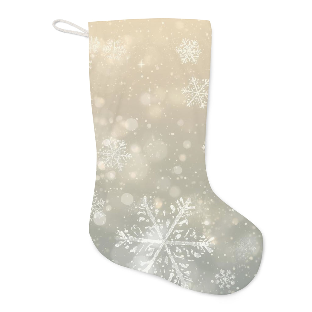 Snowflake Christmas Stocking — Elegant Beige Holiday Stocking