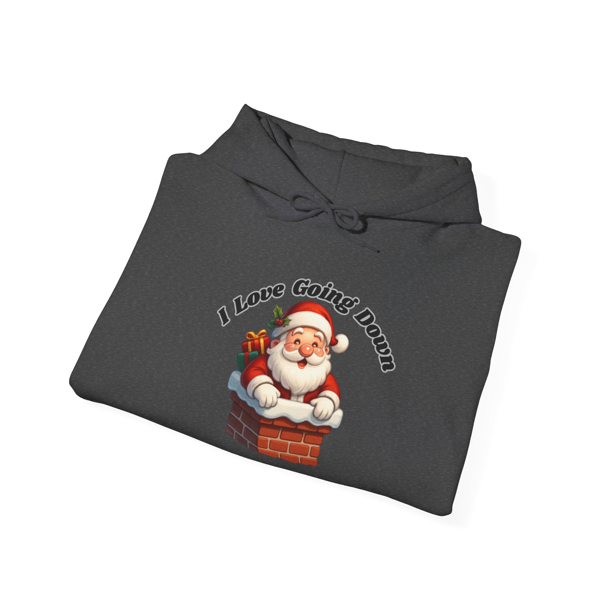 Adult Themed Santa Chimney Hoodie - 'I Love Going Down' Christmas Attire