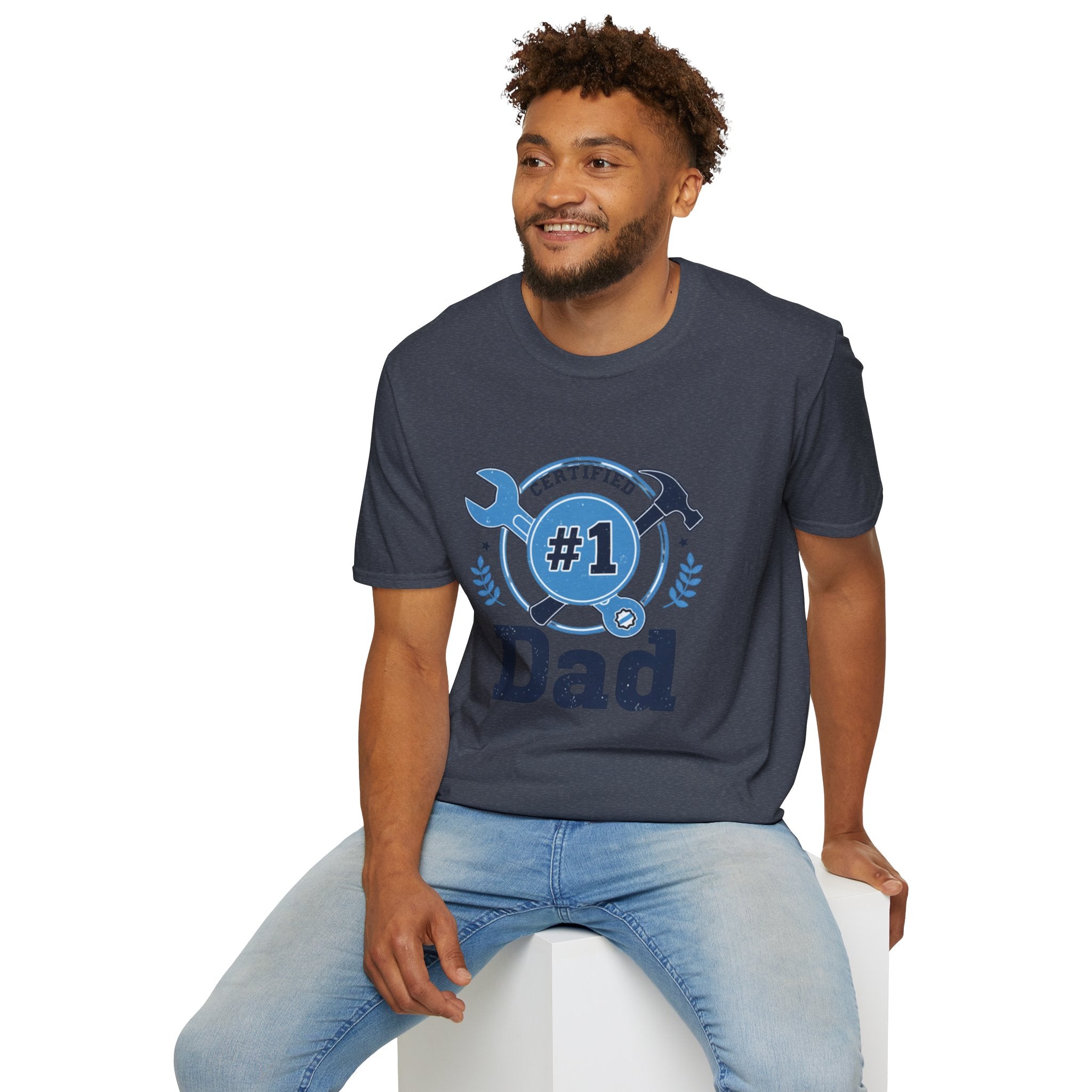 Certified #1 Dad T-Shirt — "Here's to the Best Dad Ever!" Personalized Family Message