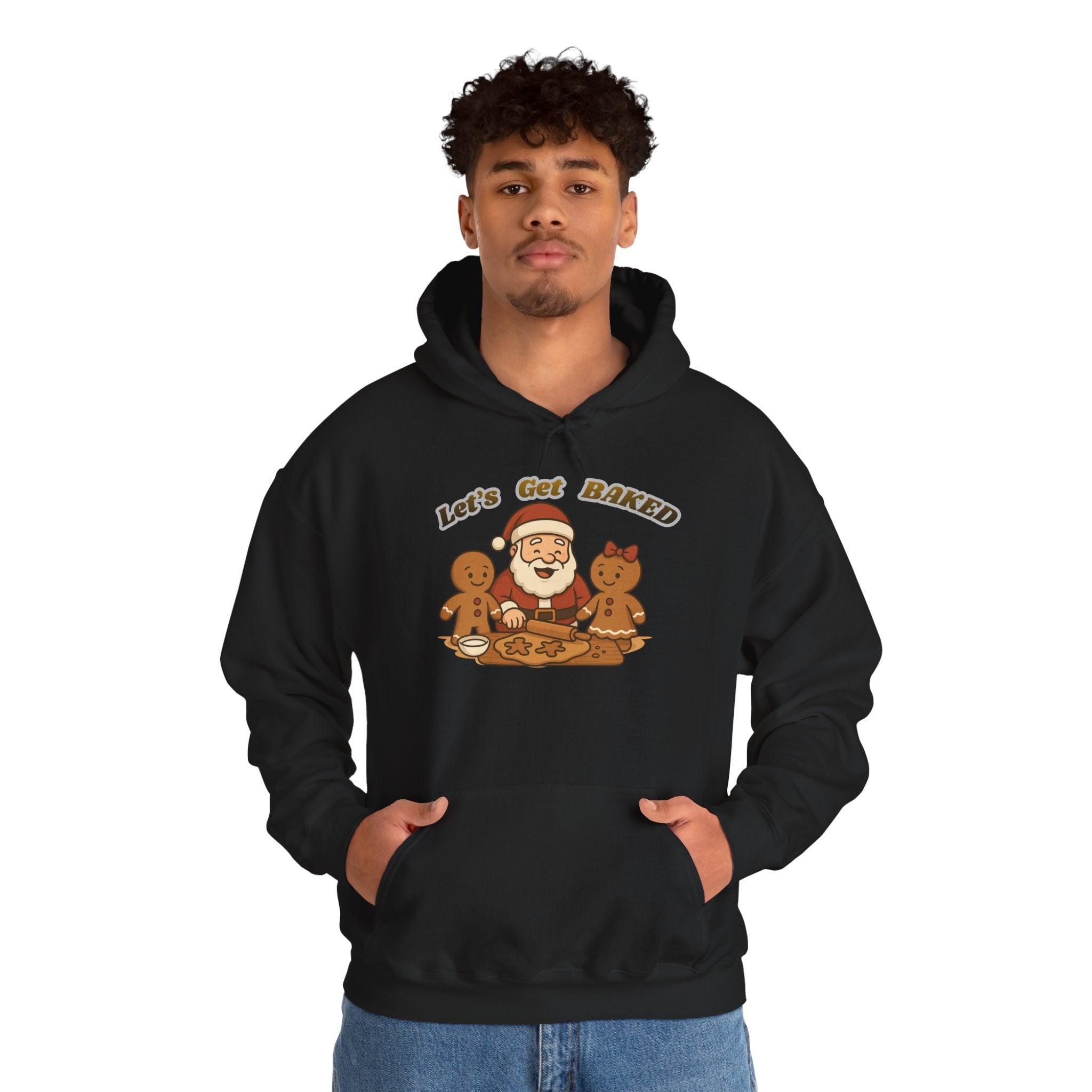 Adult Themed Santa Baking Hoodie — 'Let’s Get Baked' Christmas Attire
