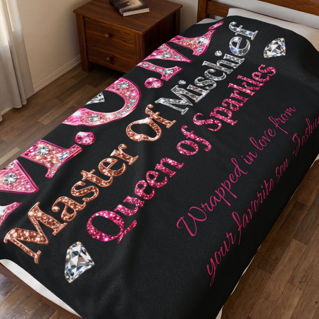 “MOM: Master of Mischief, Queen of Sparkles” Gift Throw