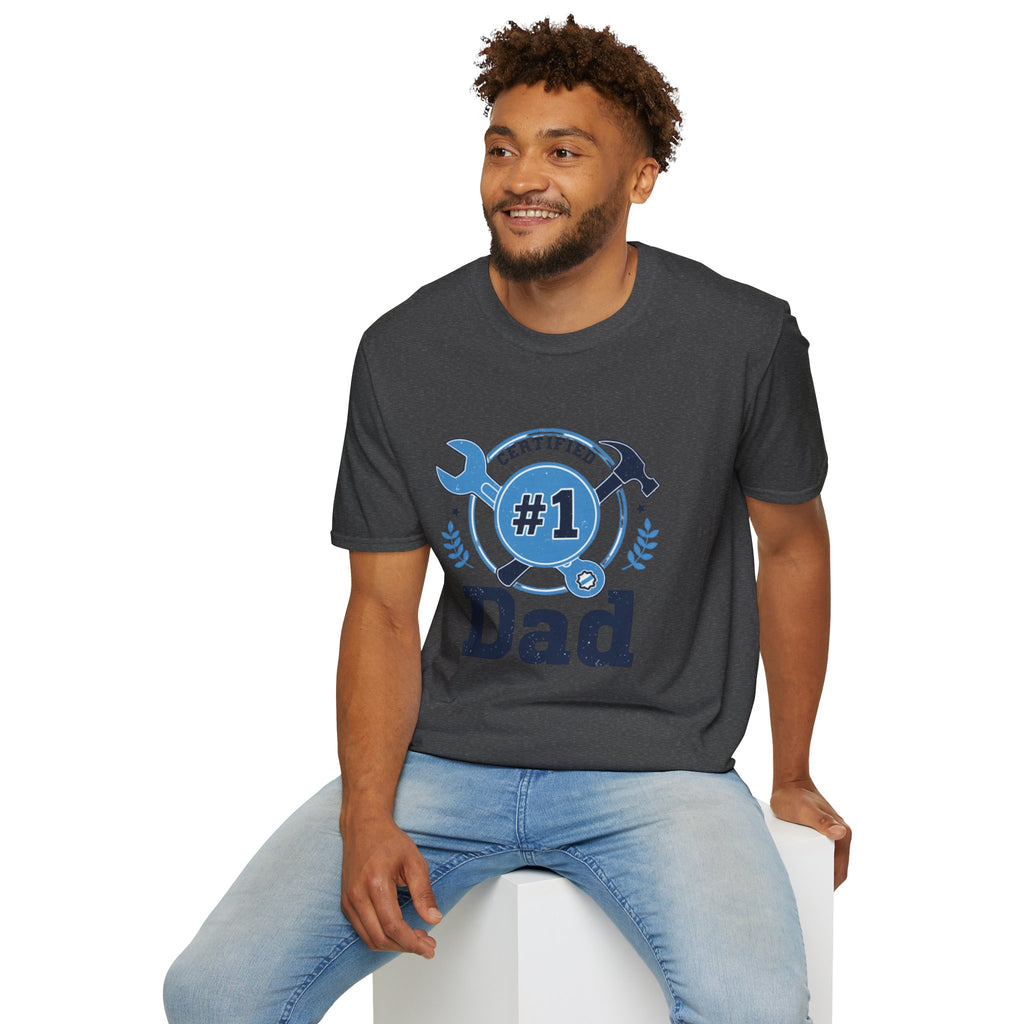 Certified #1 Dad T-Shirt — "Here's to the Best Dad Ever!" Personalized Family Message