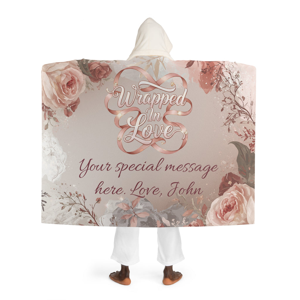 Personalized Sherpa Blanket – Cozy Pink Vintage Floral Fleece Throw