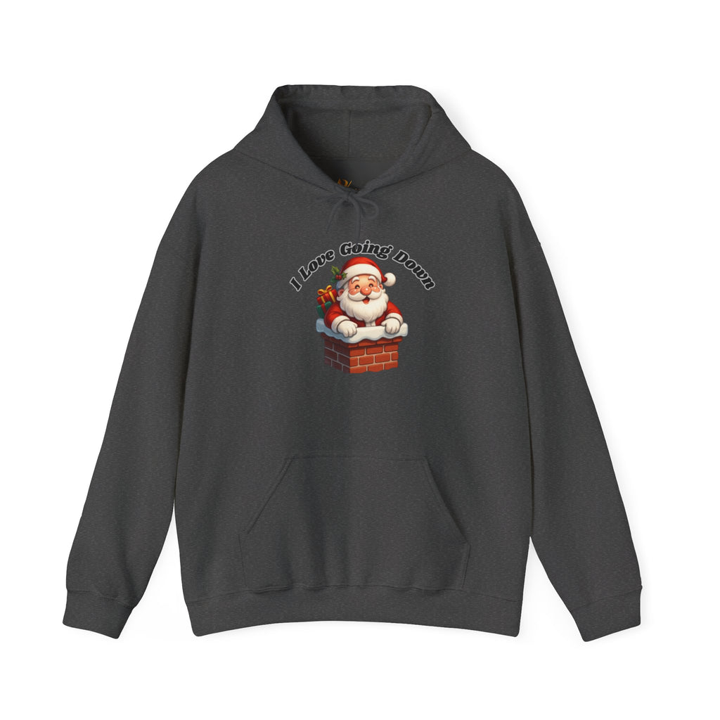 Adult Themed Santa Chimney Hoodie - 'I Love Going Down' Christmas Attire
