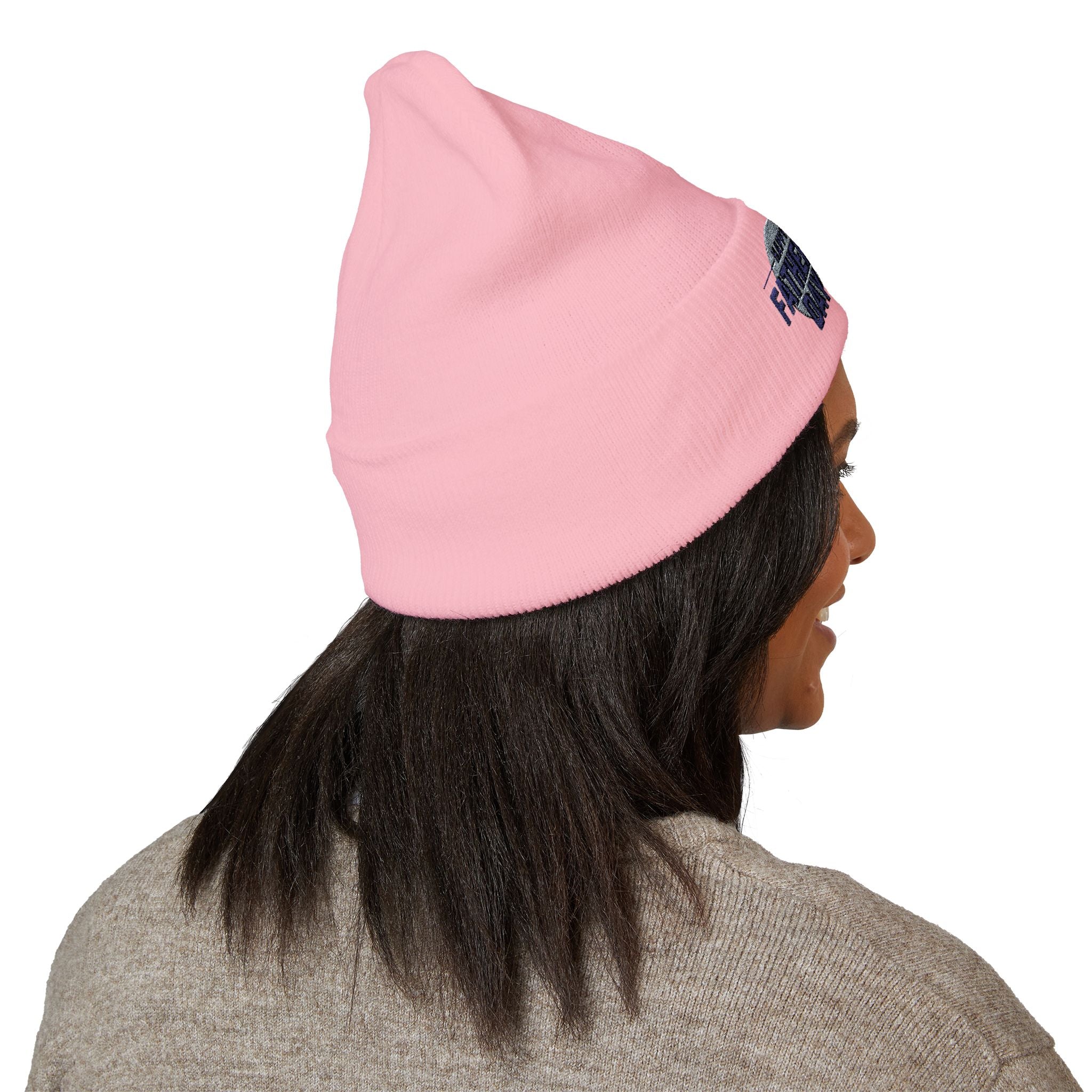 Embroidered "Happy Father's Day" Cuffed Beanie — Personalized Dad Gift