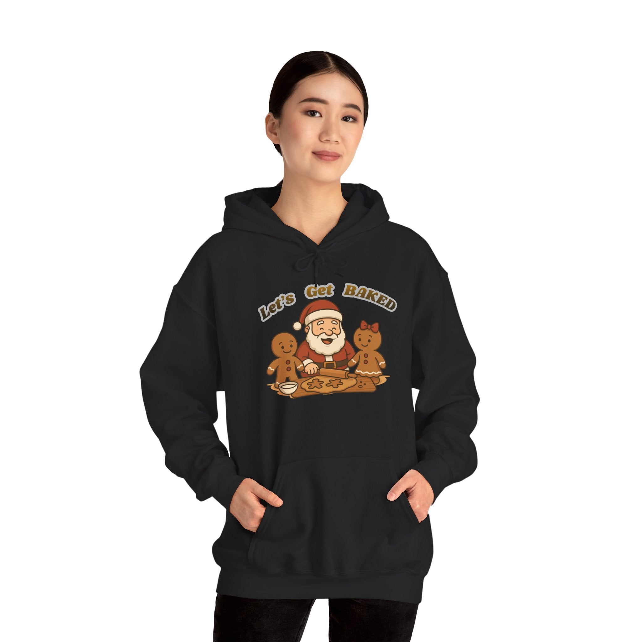 Adult Themed Santa Baking Hoodie — 'Let’s Get Baked' Christmas Attire