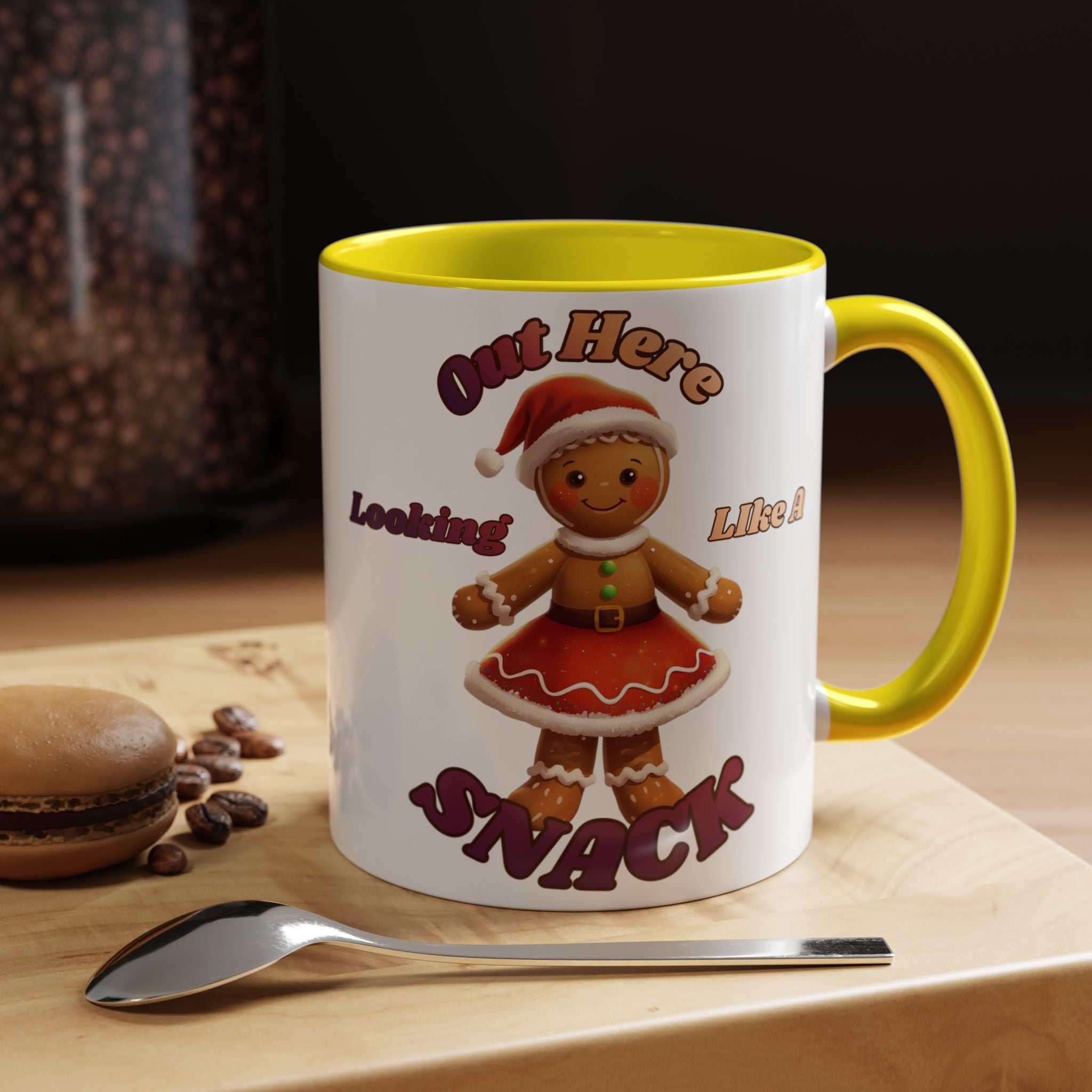 Festive Gingerbread Holiday Gift (11/15 oz) - 'Out Here Looking Like A Snack' Coffee Mug