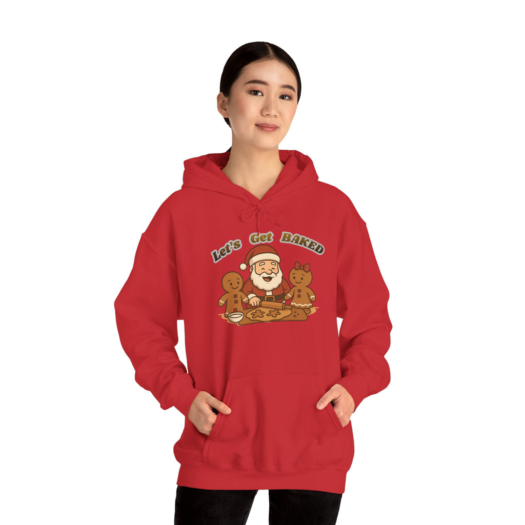 Adult Themed Santa Baking Hoodie — 'Let’s Get Baked' Christmas Attire