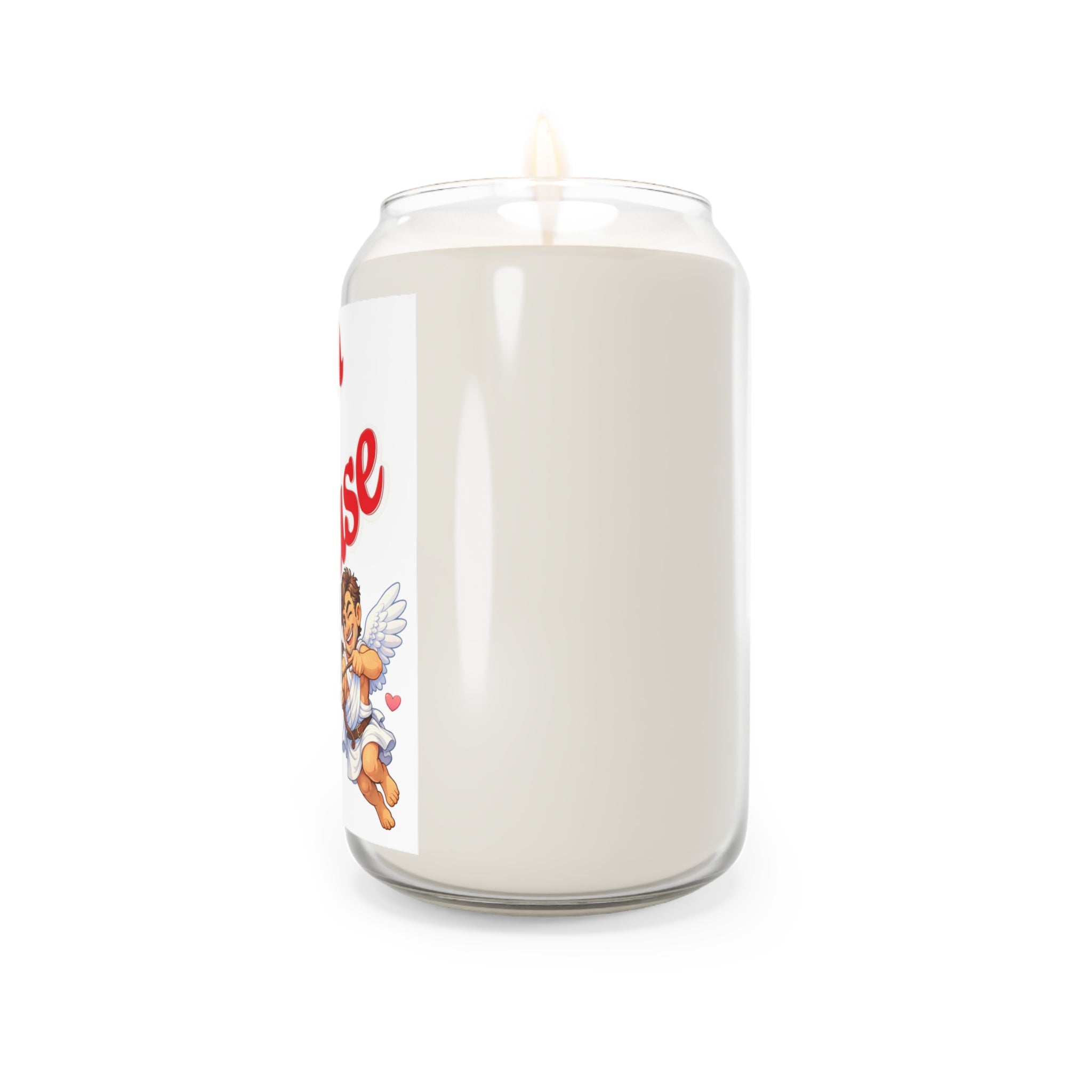 Scented Soy Candle — "I Aim to Please" Valentine Cupid Design (13.75 oz)