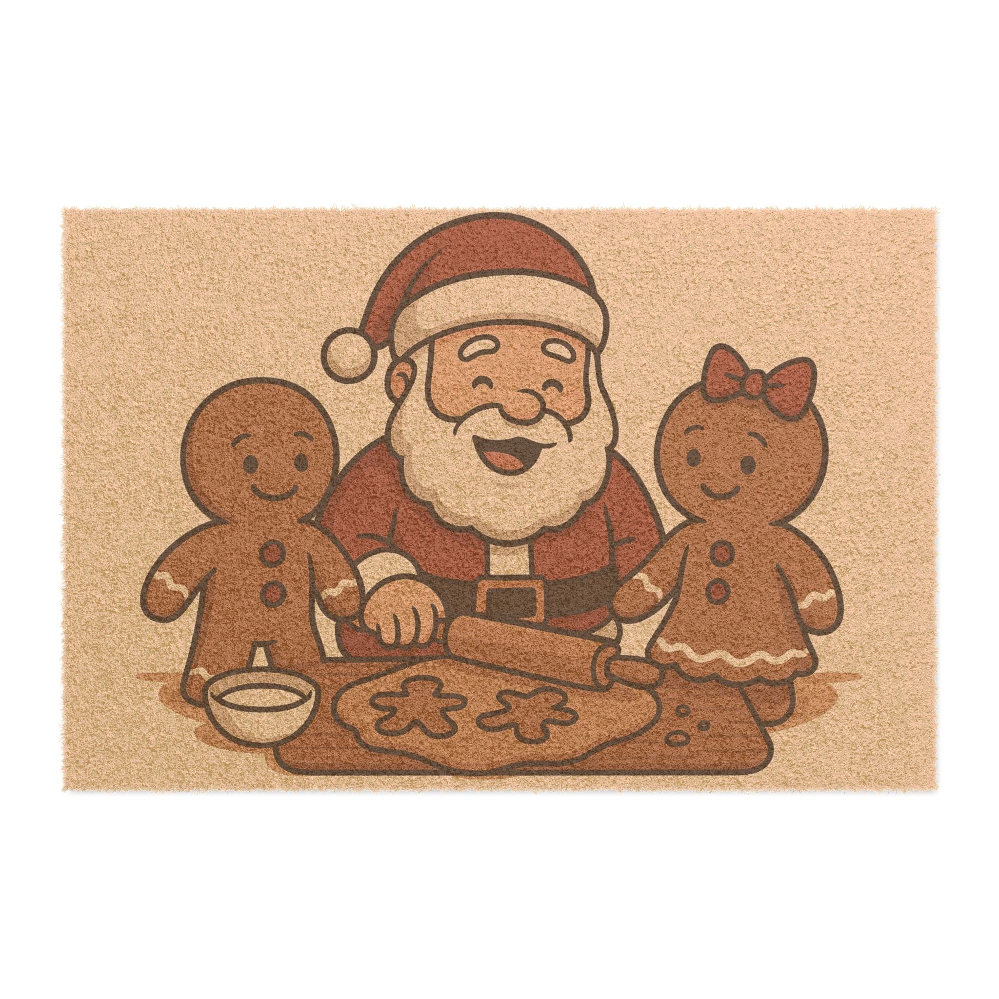 Christmas Santa Baking Gingerbread Doormat