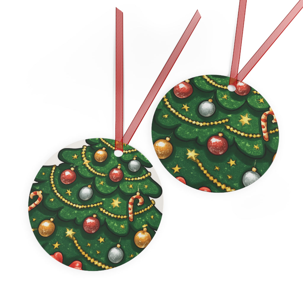 Bell Metal Ornament – Festive Christmas Tree Design with Baubles & Candy Canes
