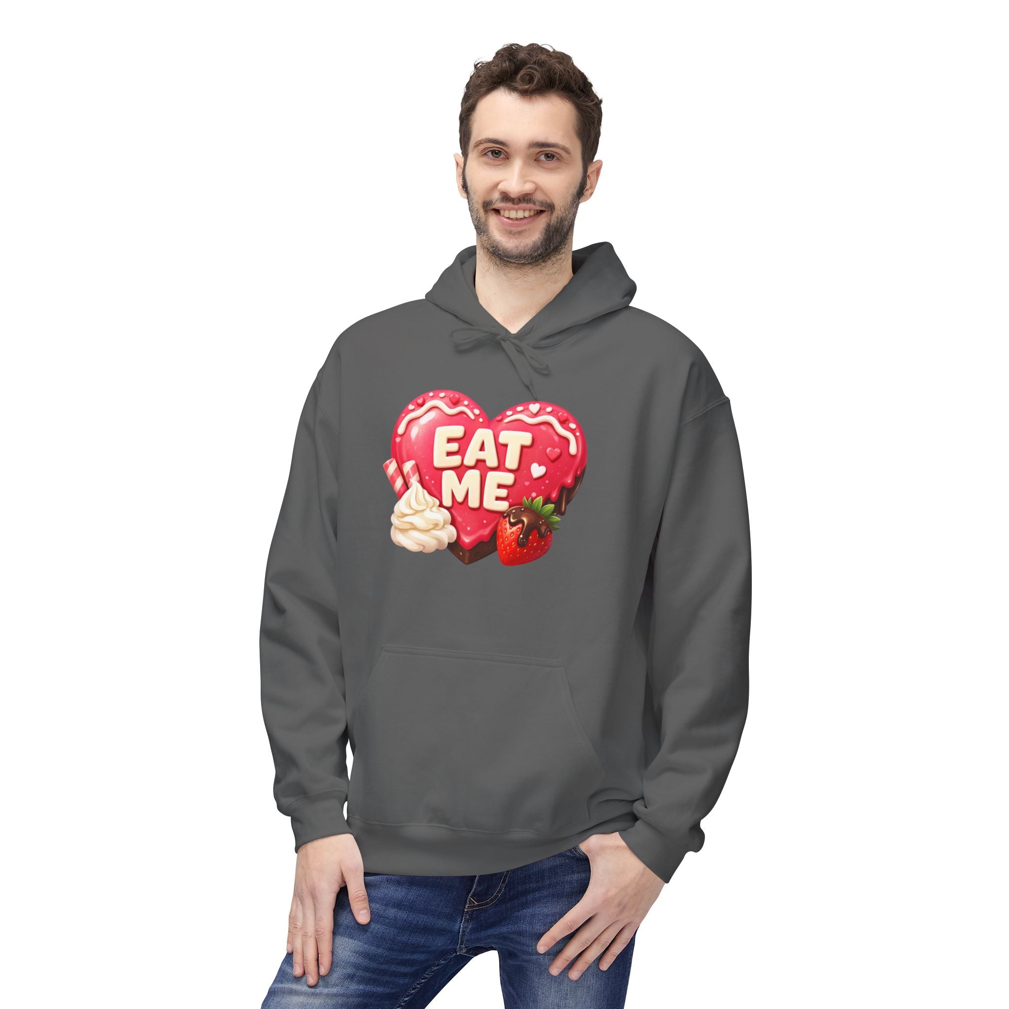 Valentine’s 'Eat Me' Strawberry Donut Hoodie — Cute Heart Pullover