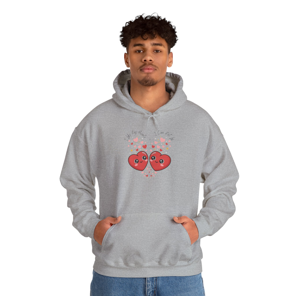 Smug Heart Hoodie — Oversized Smiling Heart with Sparkles & Tiny Hearts