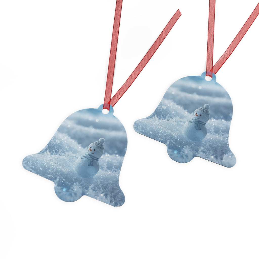 Snowman Bell Metal Ornament – Cute Winter Holiday Tree Decoration