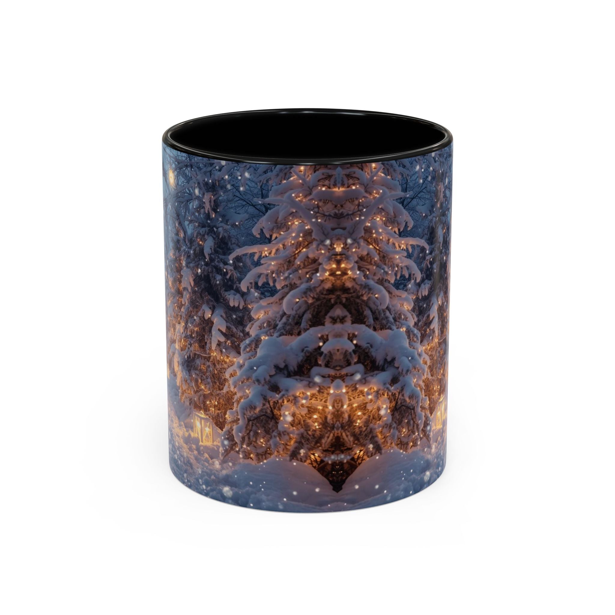 Winter Snowy Forest Coffee Mug — Cozy Holiday Evening Accent Mug