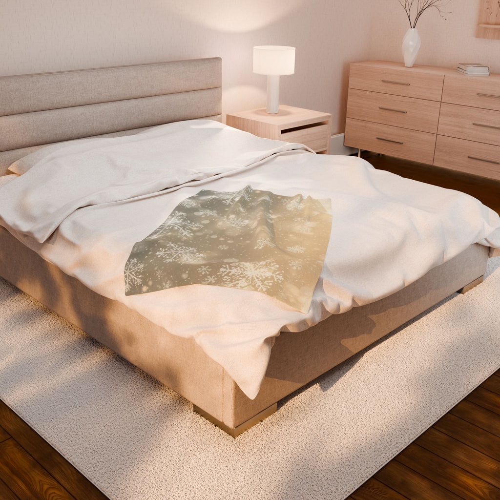 Snowflake Velveteen Plush Blanket — Cozy Winter Throw