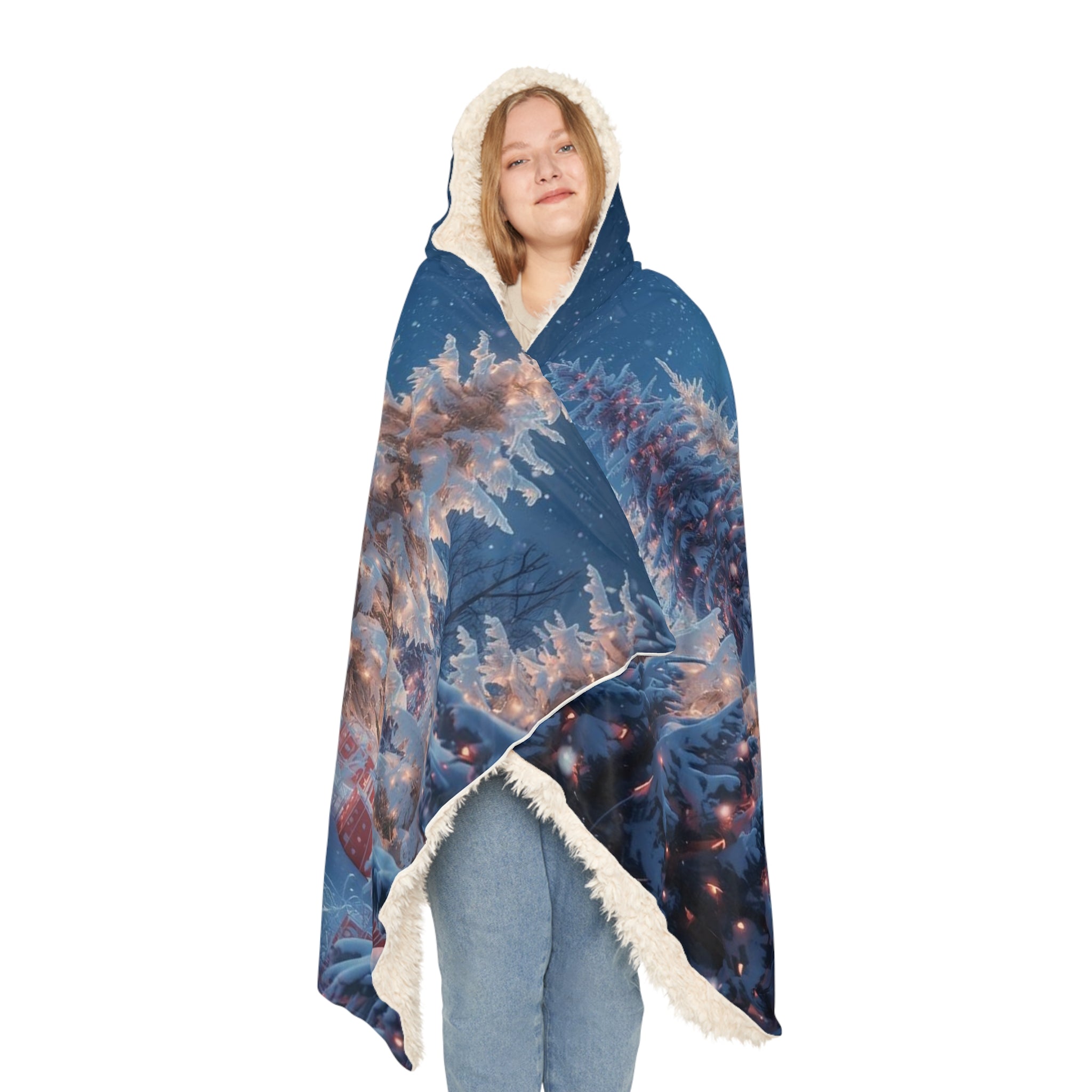 Snuggle Hooded Blanket – Snowy Winter Wonderland Throw