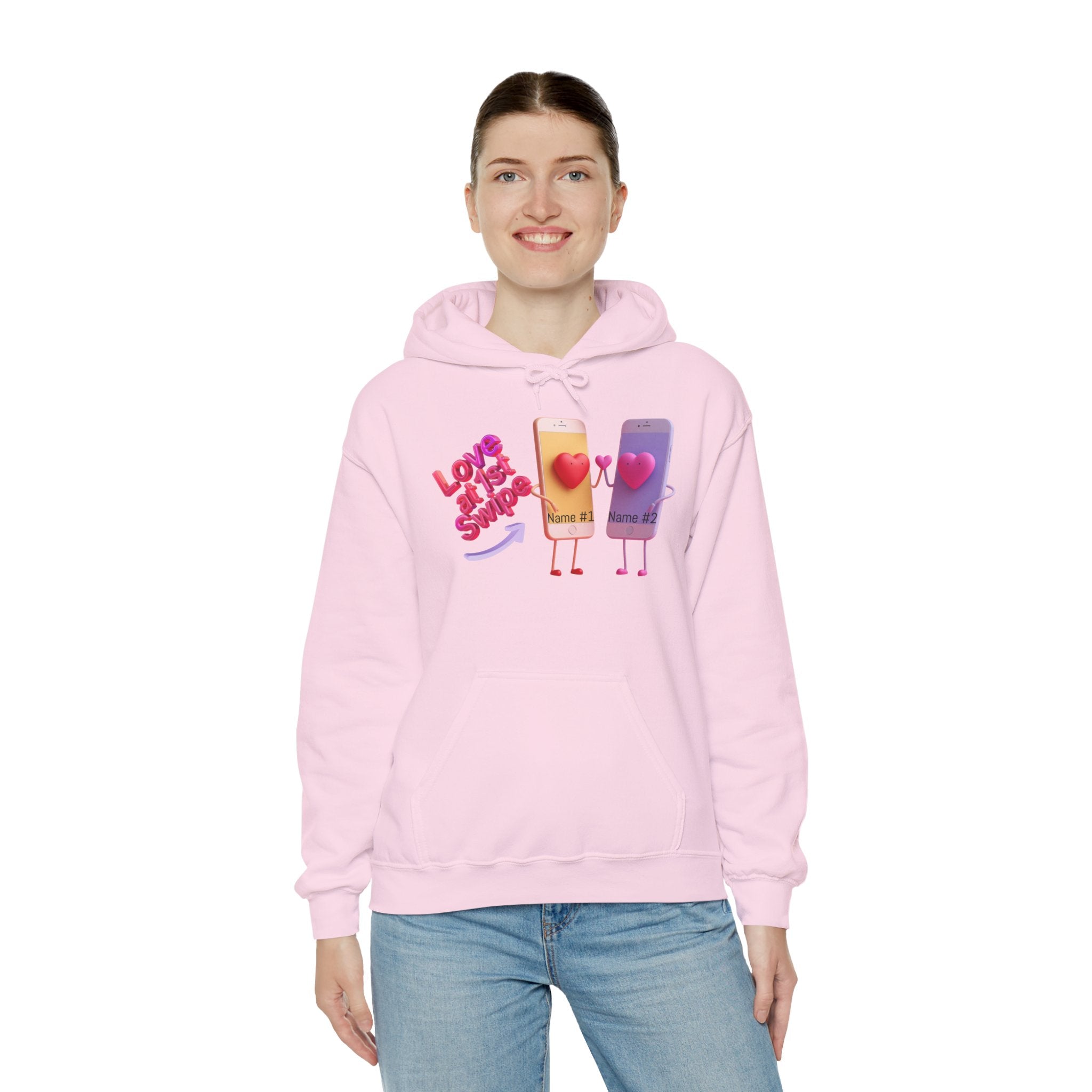 Love at First Swipe Hoodie Personalized Valentine