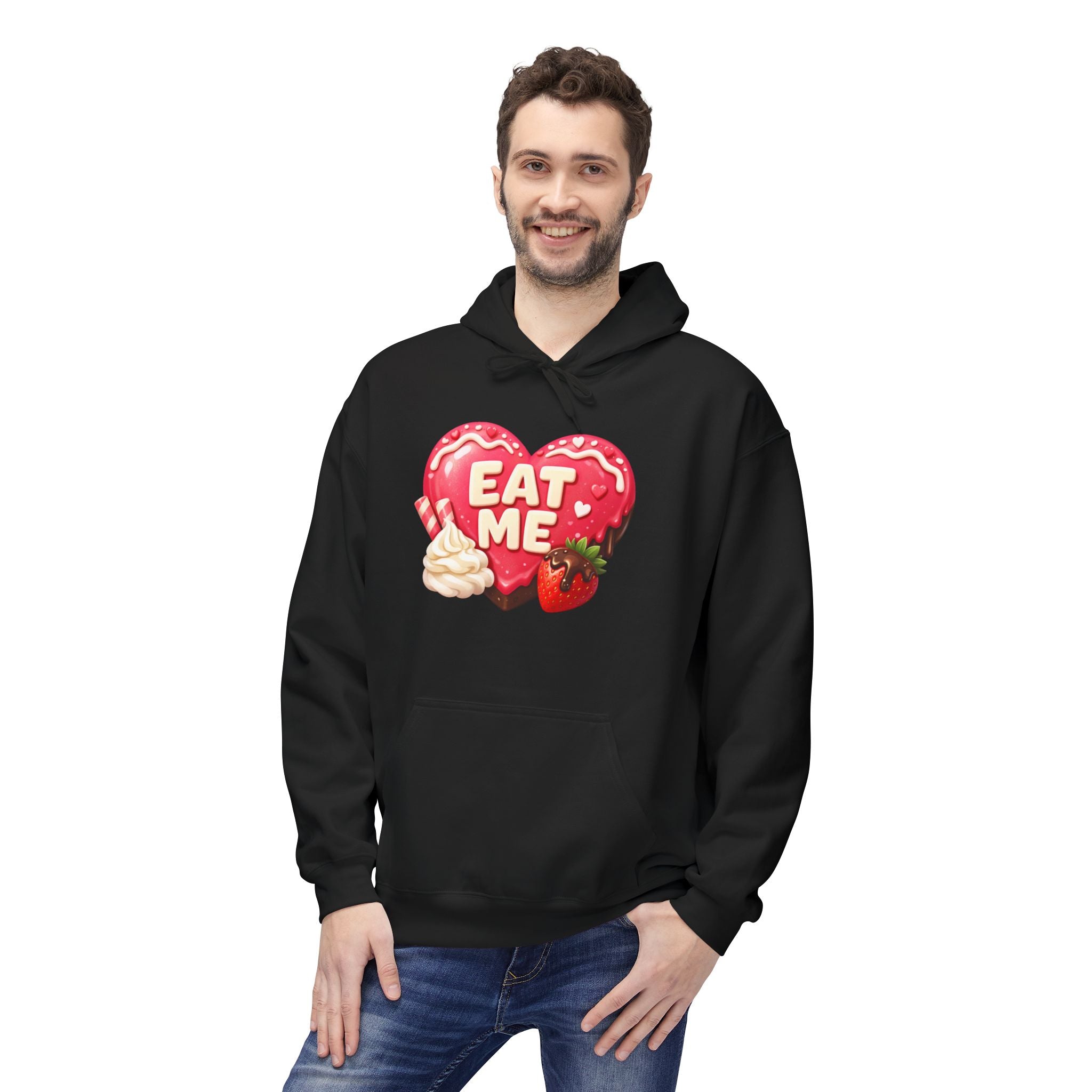 Valentine’s 'Eat Me' Strawberry Donut Hoodie — Cute Heart Pullover