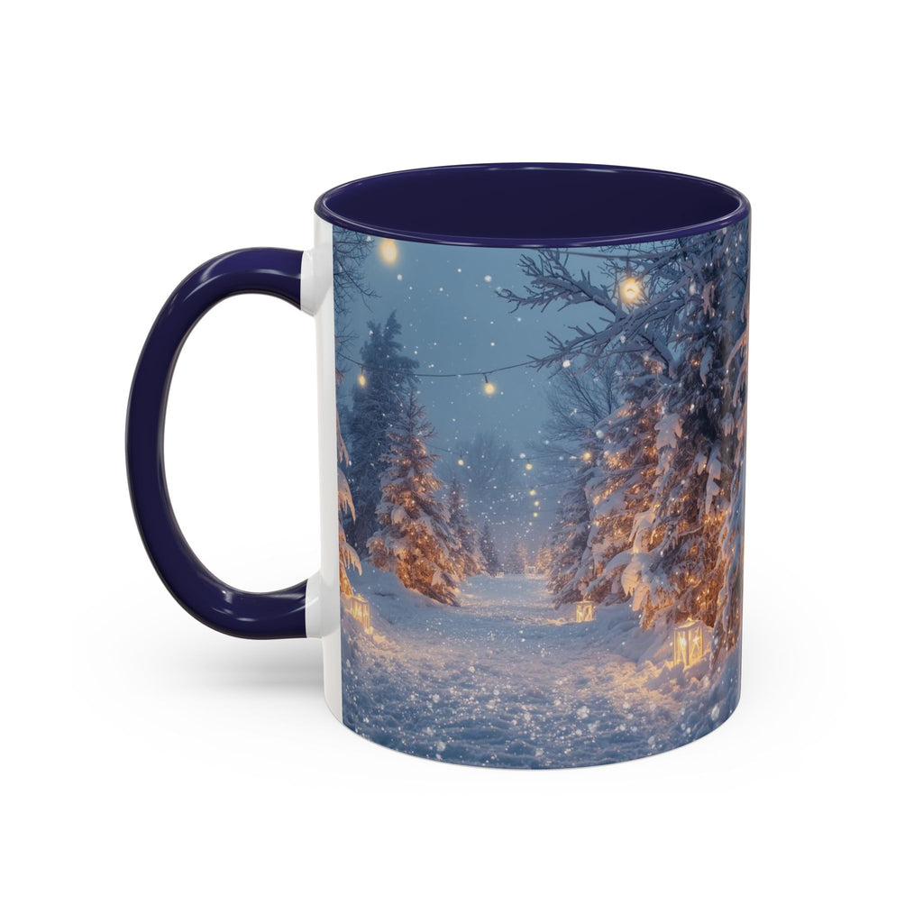 Winter Snowy Forest Coffee Mug — Cozy Holiday Evening Accent Mug