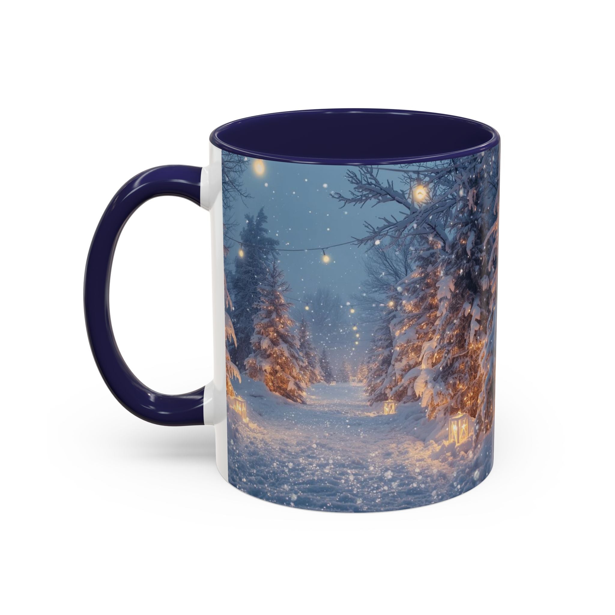 Winter Snowy Forest Coffee Mug — Cozy Holiday Evening Accent Mug