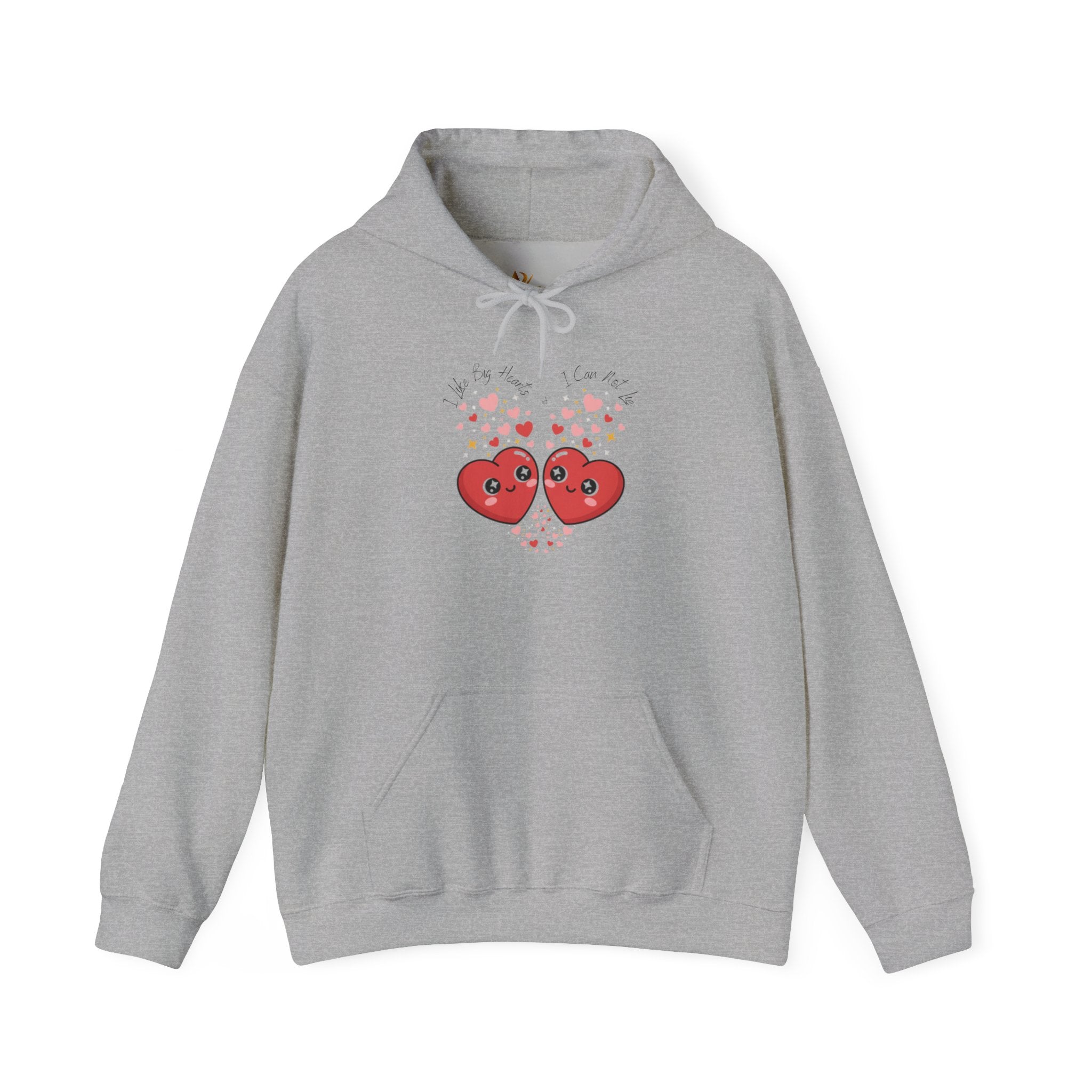 Smug Heart Hoodie — Oversized Smiling Heart with Sparkles & Tiny Hearts