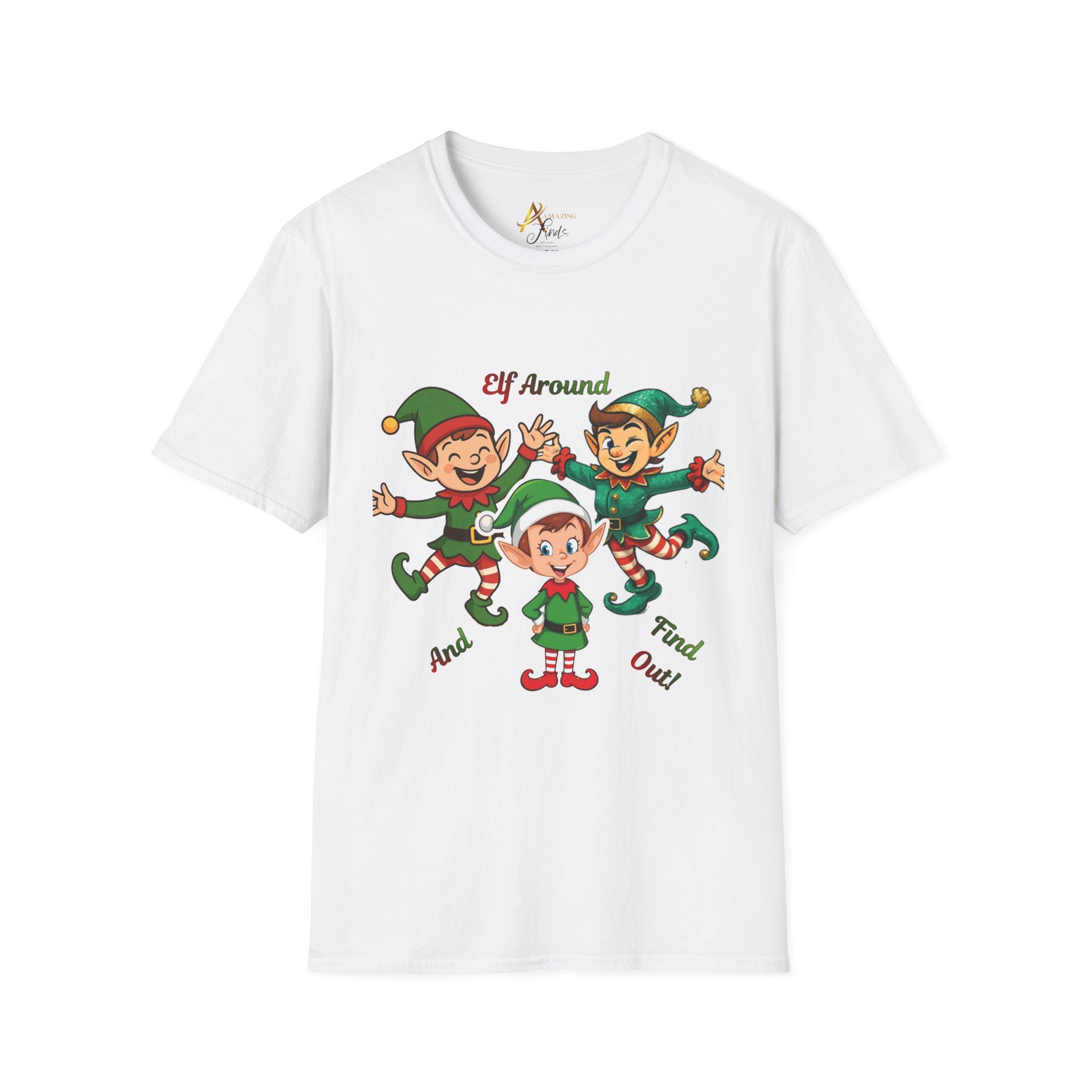 Adult Themed Elf Around T-Shirt — 'Elf Around and Find Out' Christmas Attire