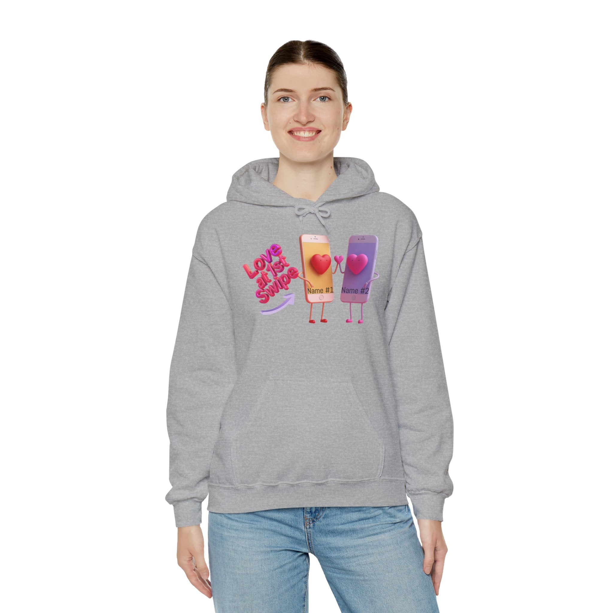 Love at First Swipe Hoodie Personalized Valentine