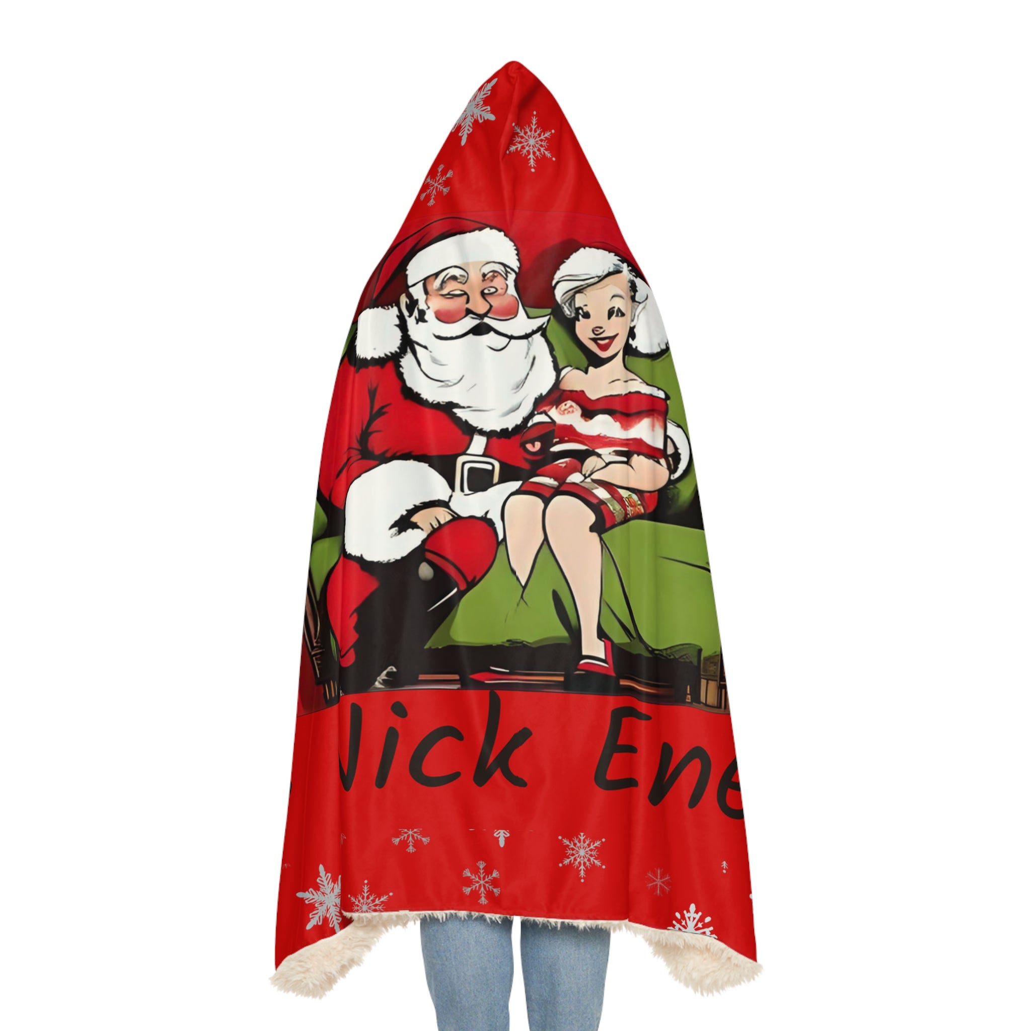 Hooded Blanket - "Big Nick Energy" Christmas Santa Snuggle Throw